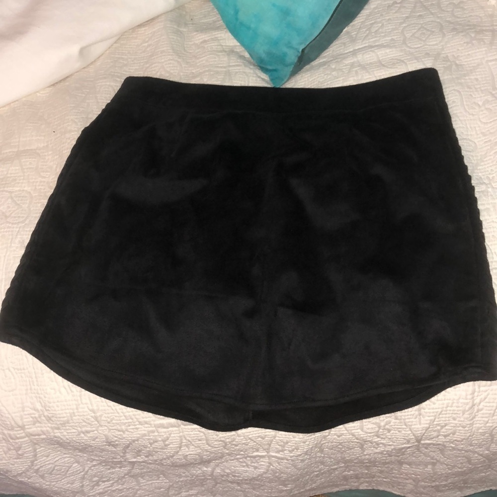 Black suede skirt